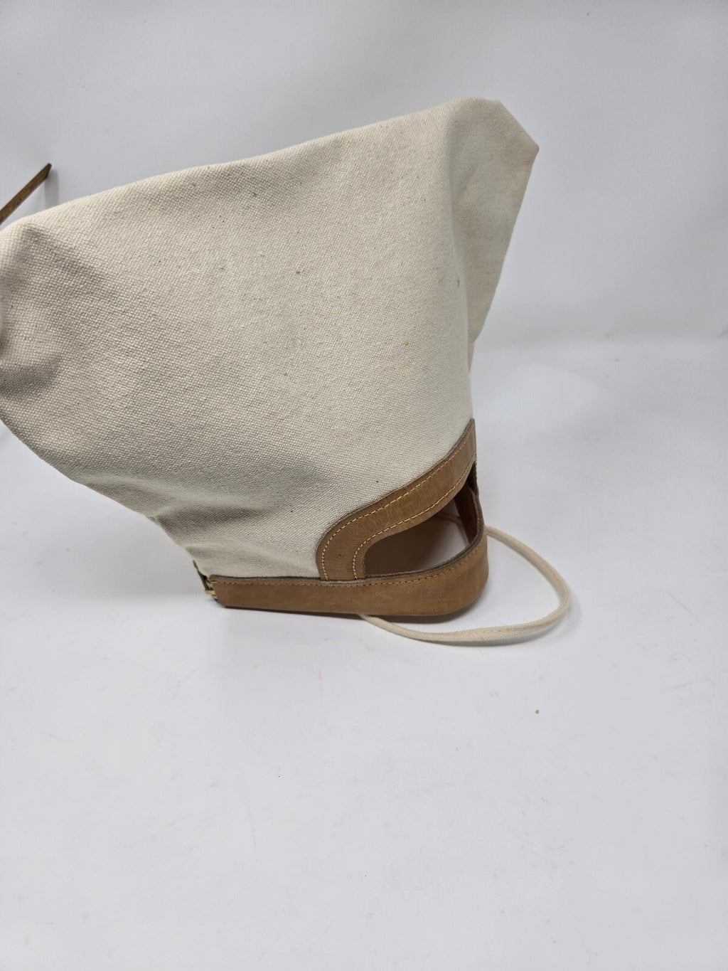 Vintage 1970s Boho Cream Canvas Convertible Clutch Shoulder Bag
