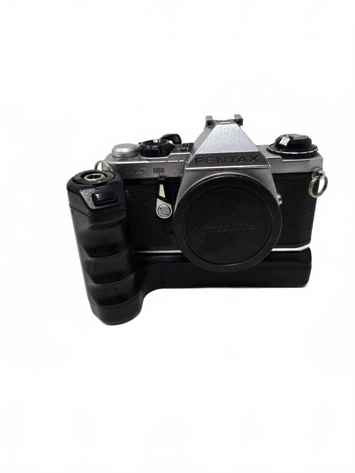 Vintage Pentax Me Super 35MM Film Camera Kit W/ Winder II & Vivitar Flash