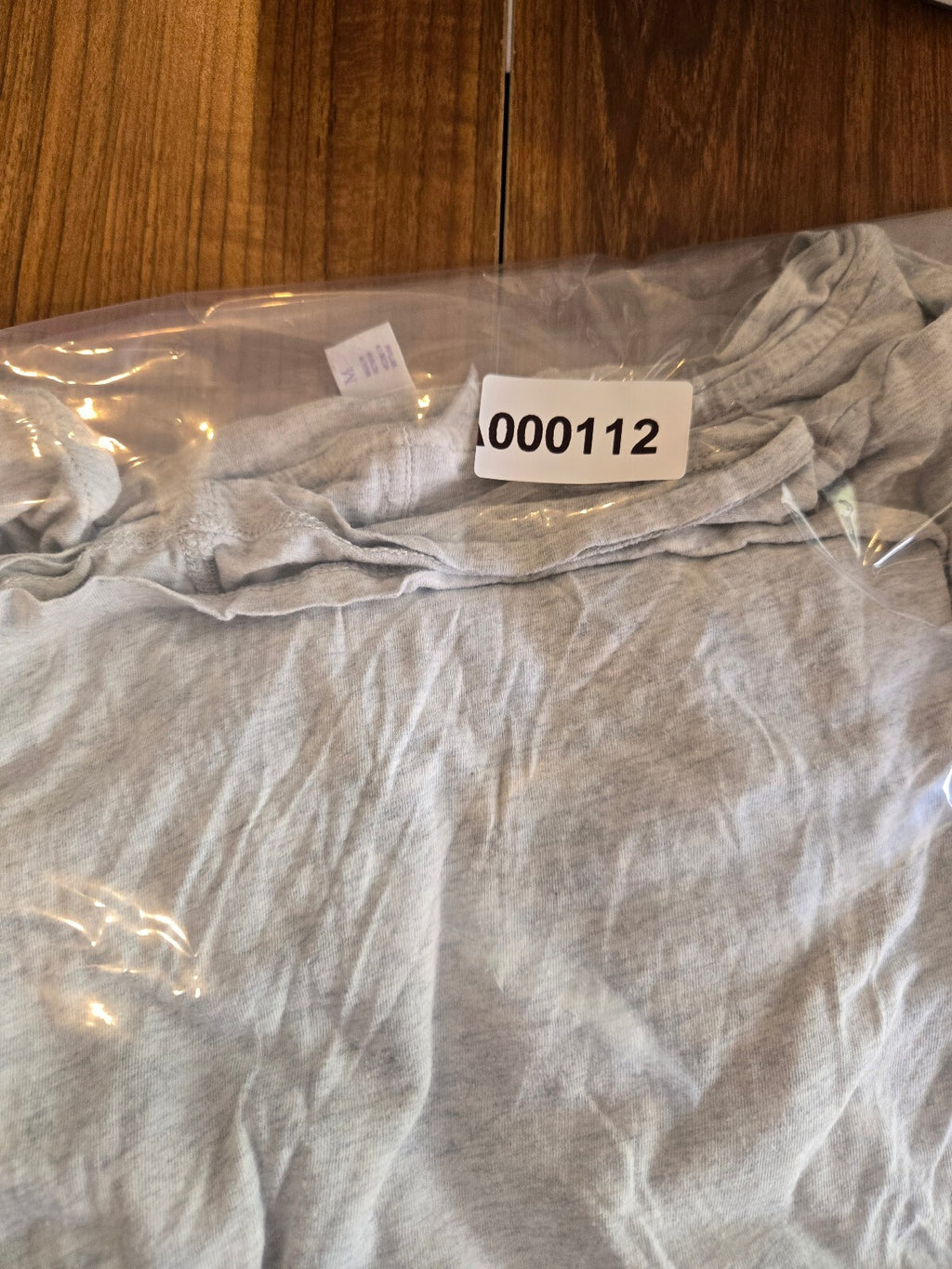 Light Gray Melange Raw Hem Cropped T-Shirt Size M Relaxed Fit Crewneck