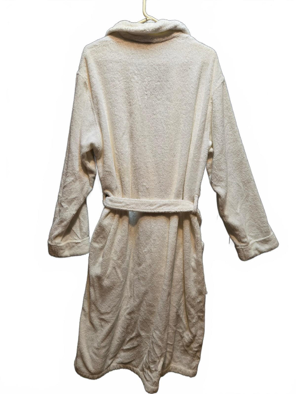 L.L. Bean Vintage White Heavyweight Toweling Bath Robe Shawl Collar Cozy GUC