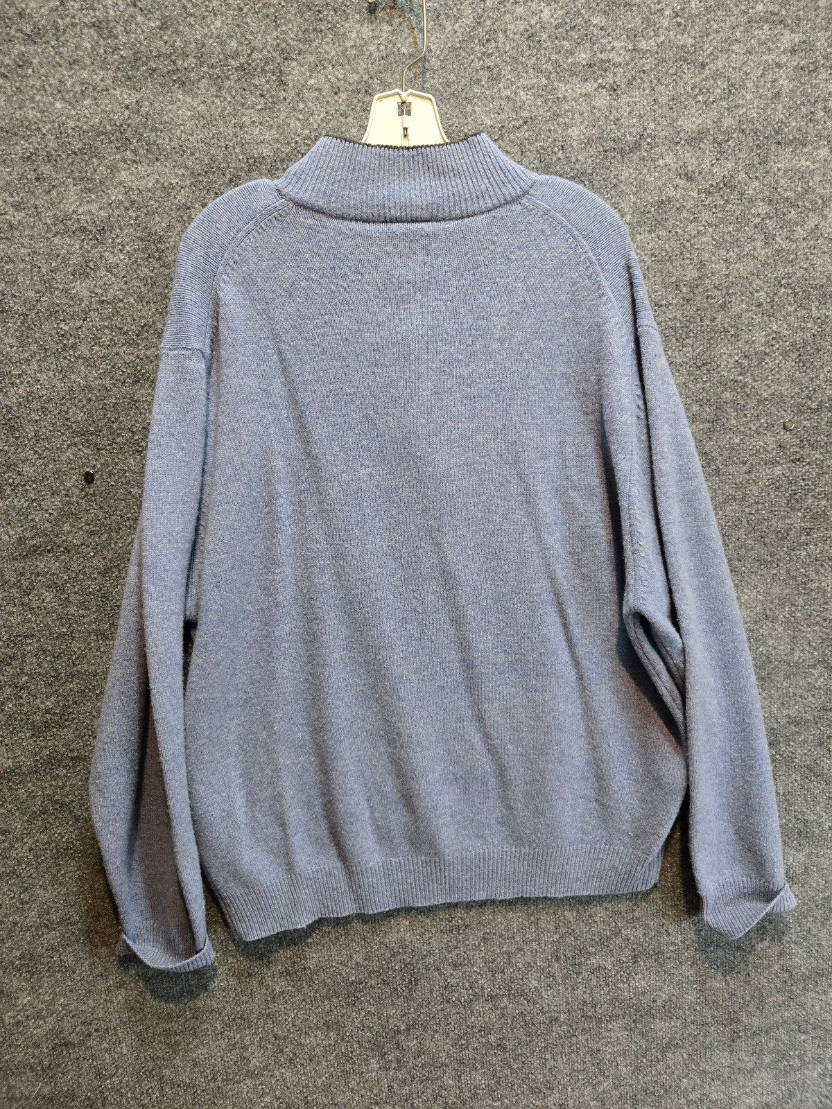 JoS. A. Bank Men's Mock Neck Button Henley Sweater Lambswool Blend Blue Size L