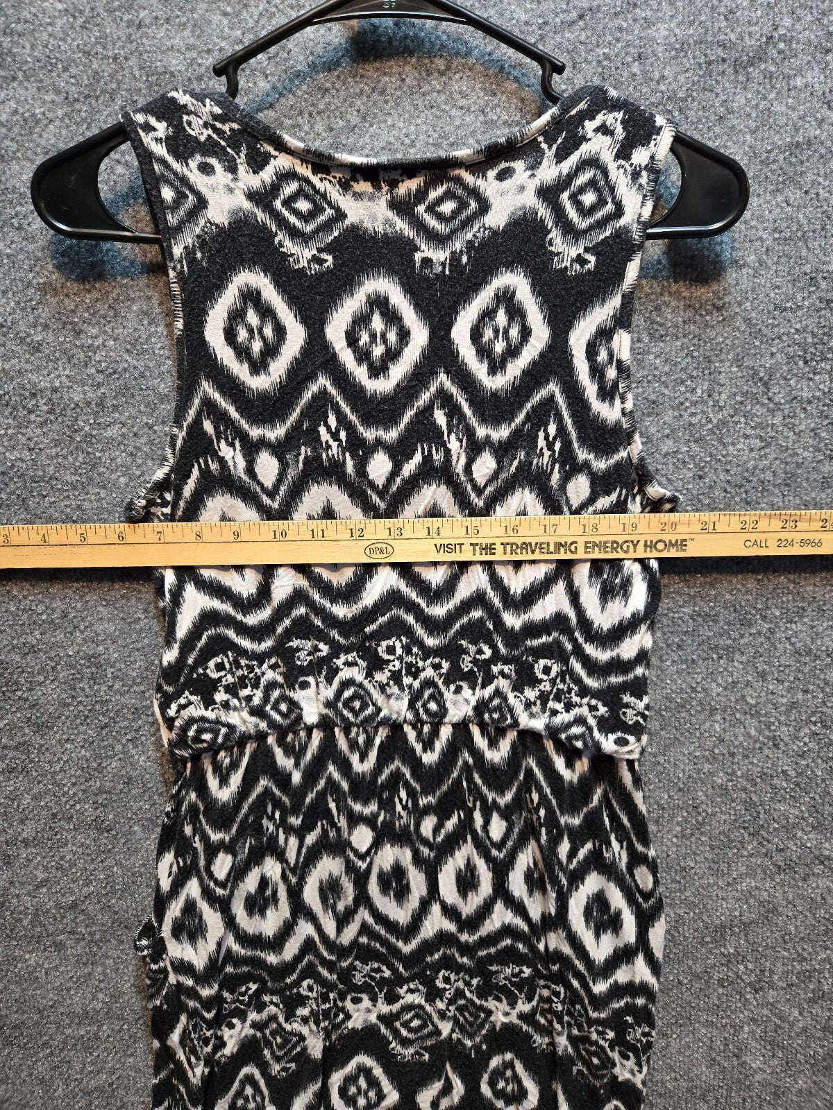 Pretty Good Black White Ikat Geometric Print Sleeveless Tank Dress Size M