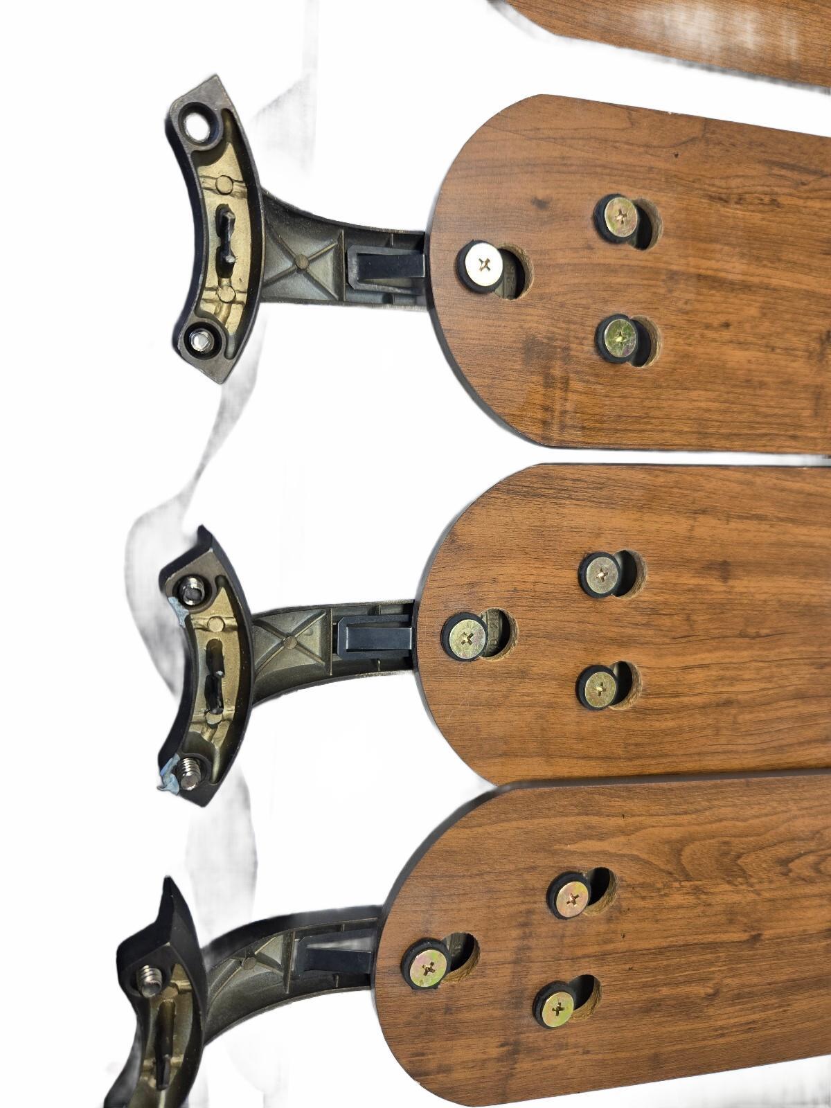 Set of 5 Wooden Ceiling Fan Blades with Black Mounting Hardware