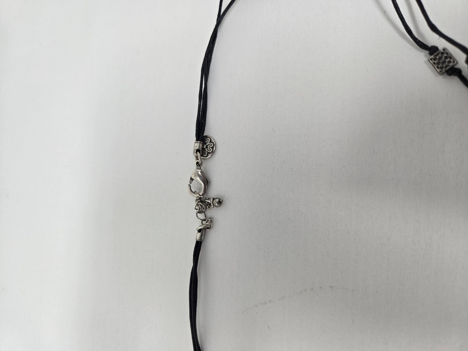 Silpada Retired Multi-Strand Cord Mother of Pearl & Sterling Silver Charm