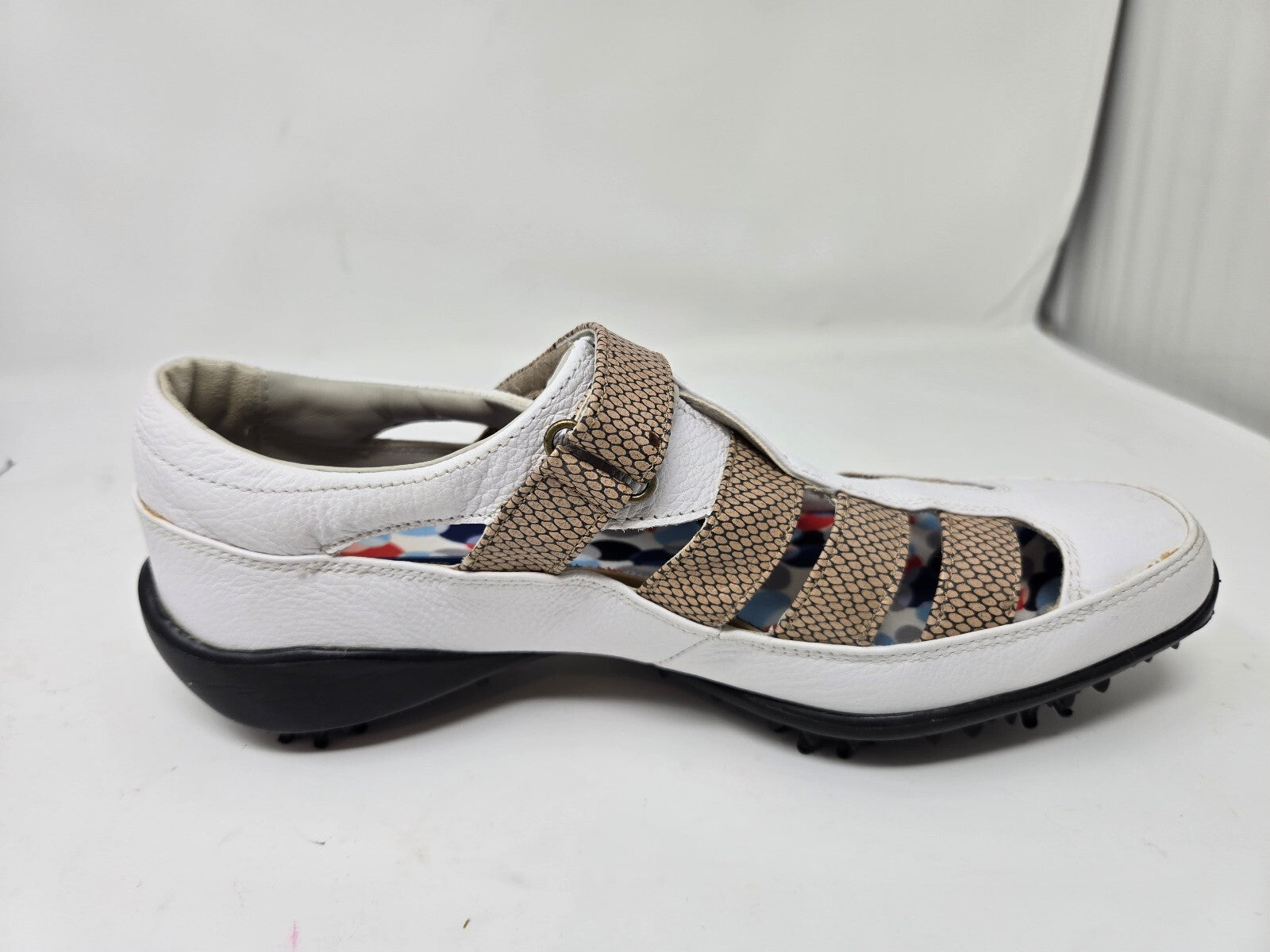 FootJoy LoPro Collection White and Tan Golf Shoes Size 8.5 M