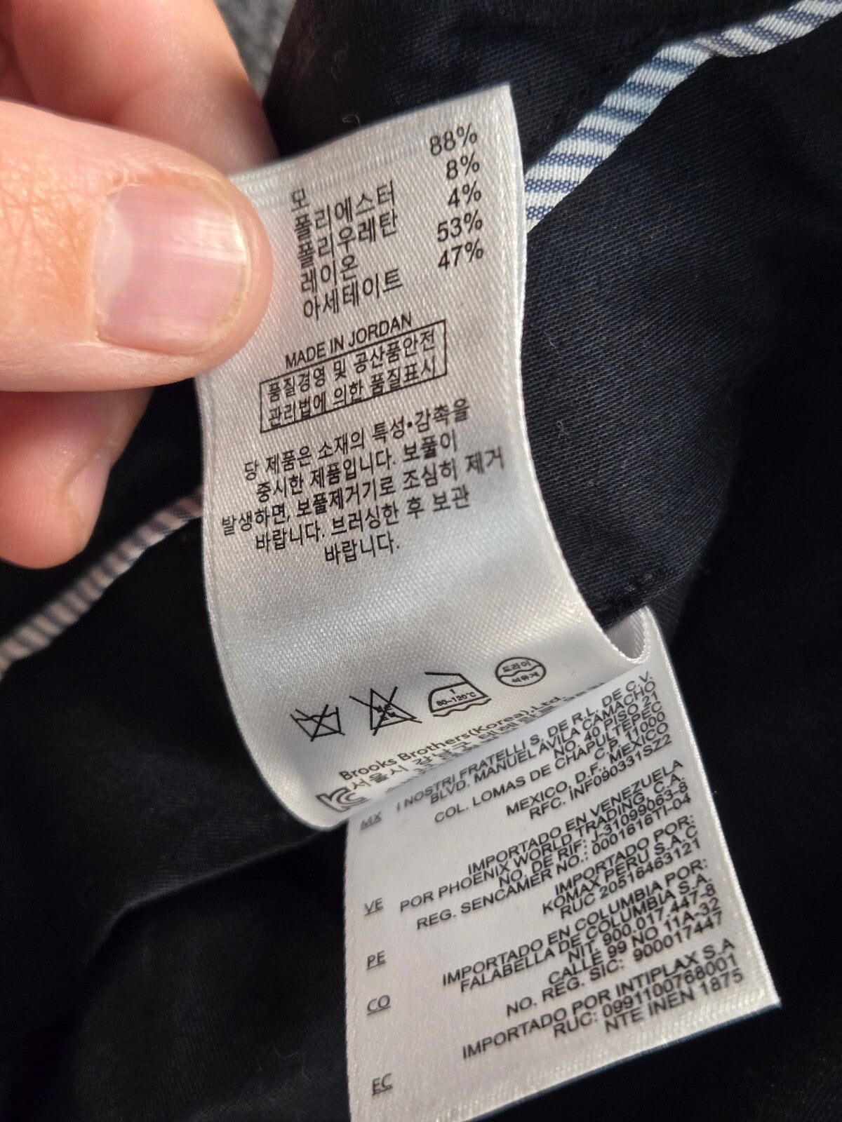Brooks Brothers Men's Black Dress Pants W37 L32 Made in Jordan