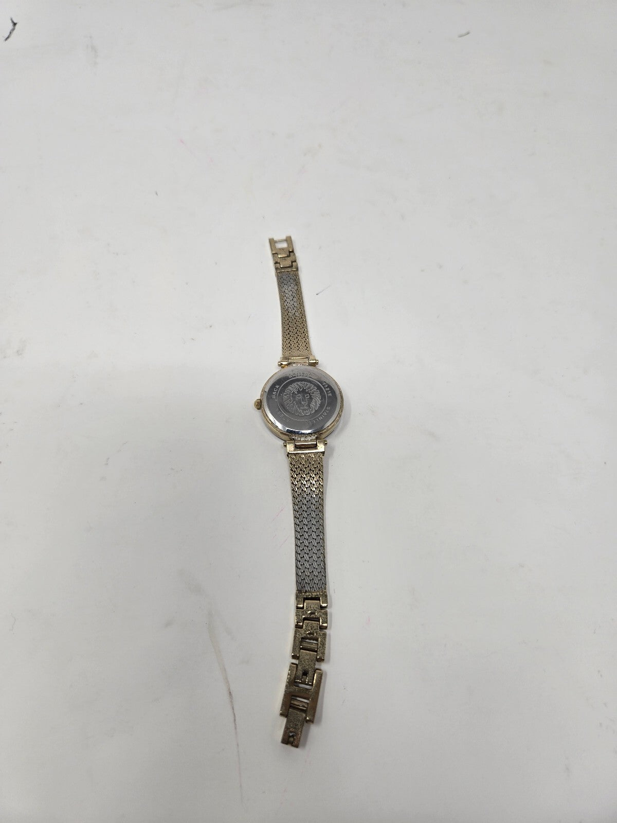 Anne Klein Women's Gold-Tone Mesh Bracelet Watch with Black Dial