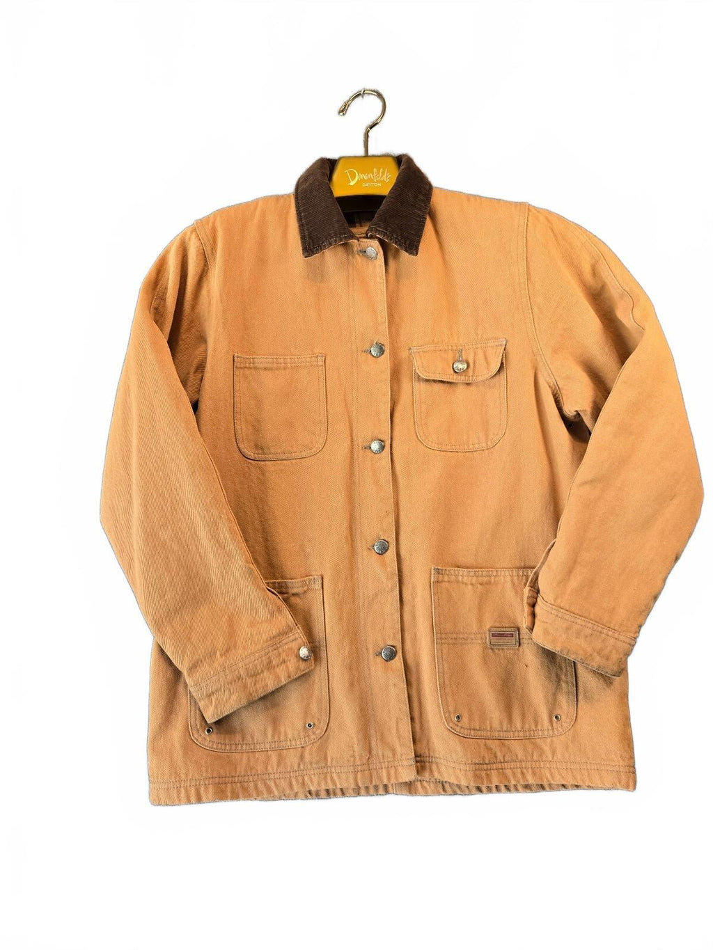 River Edge American Classics Canvas Barn Jacket Flannel Lined Corduroy Collar M