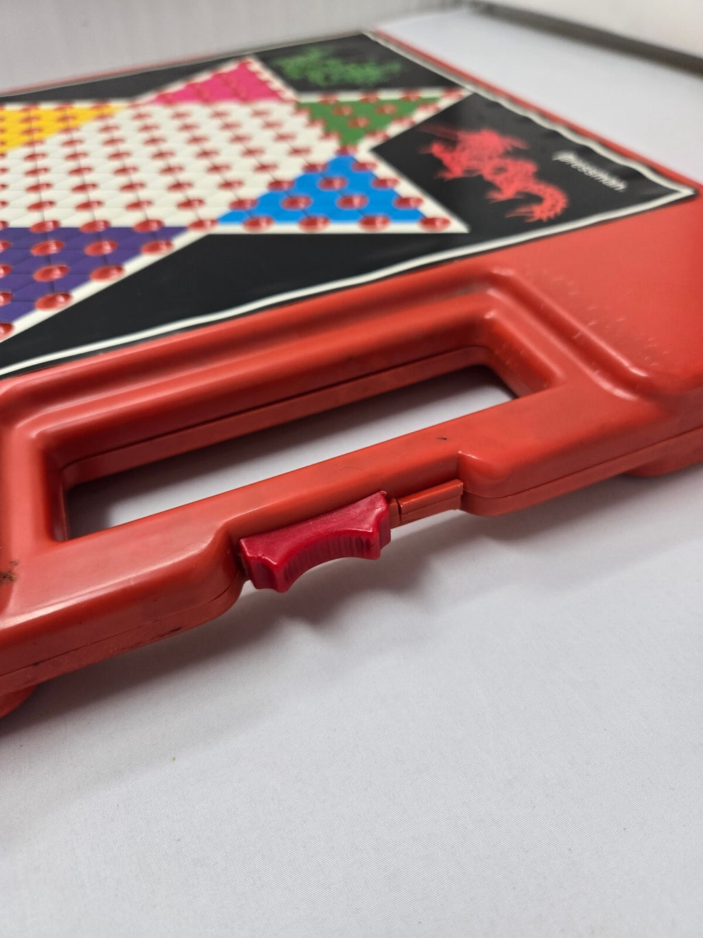 Vintage Pressman Take-Along Checkers & Chinese Checkers 2-in-1 Game Travel Red
