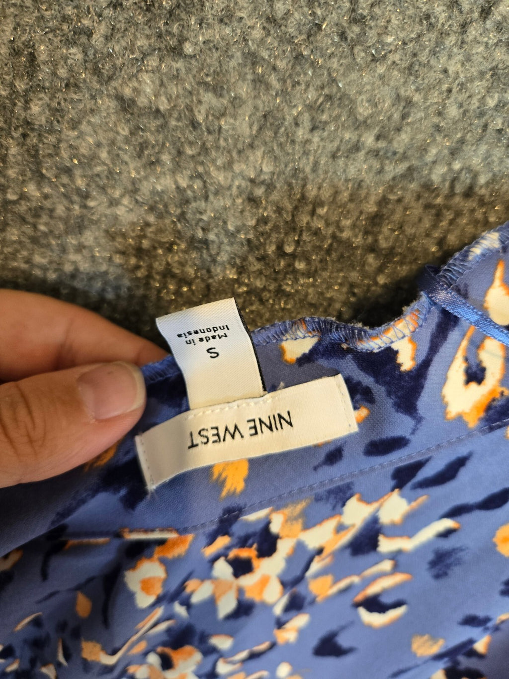 Nine West One-Shoulder Fit & Flare Dress Blue Animal Print size small