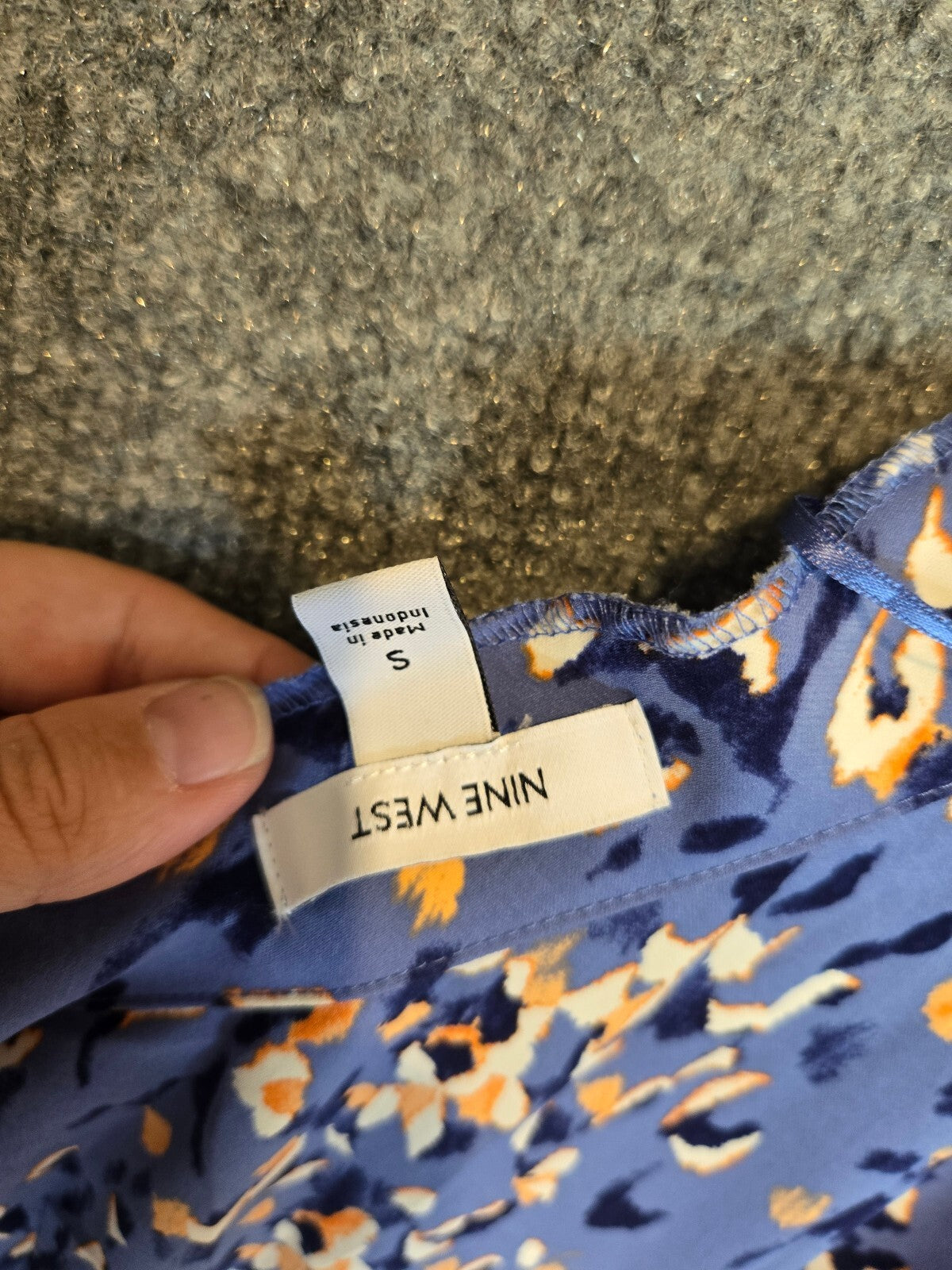 Nine West One-Shoulder Fit & Flare Dress Blue Animal Print size small