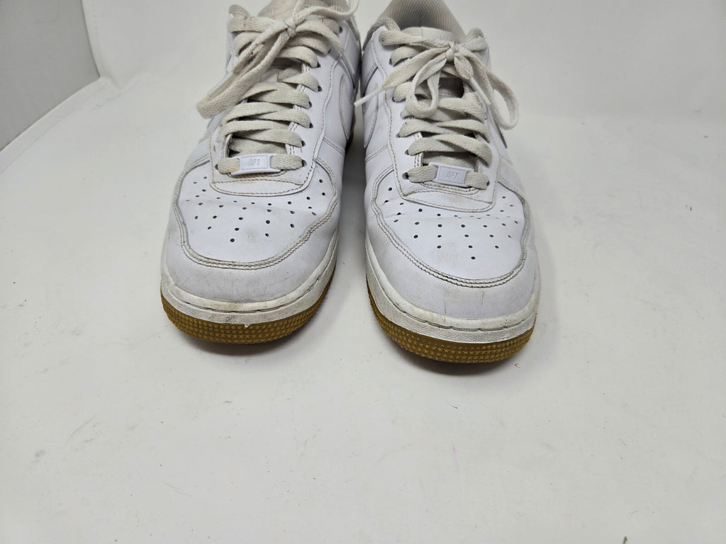 Nike Air Force 1 Low White Gum Bottoms Casual Skate Shoes - Worn