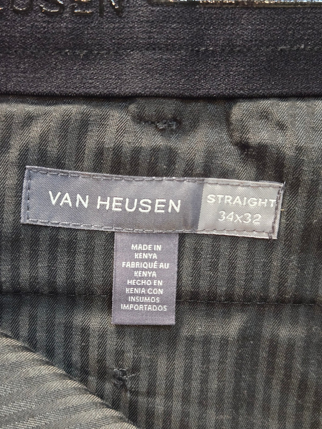 Van Heusen Men's Black Straight Fit Dress Pants 34x32