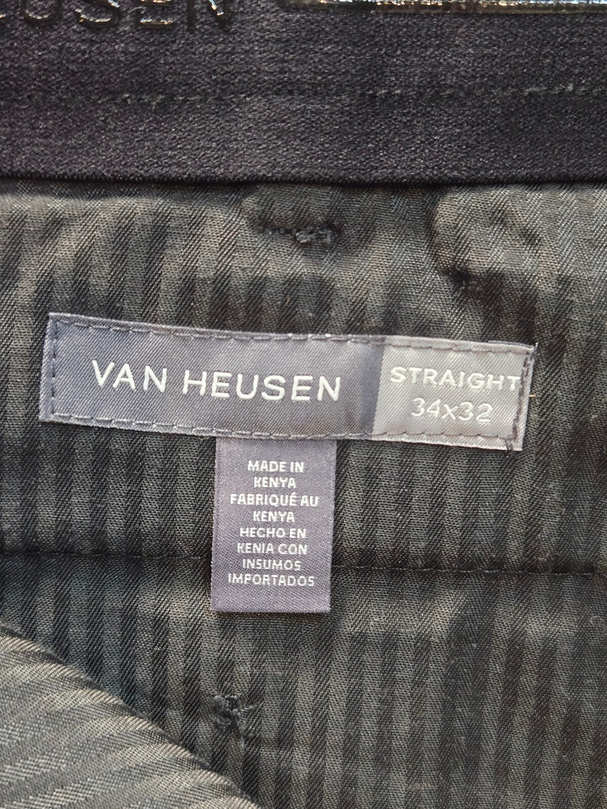 Van Heusen Men's Black Straight Fit Dress Pants 34x32