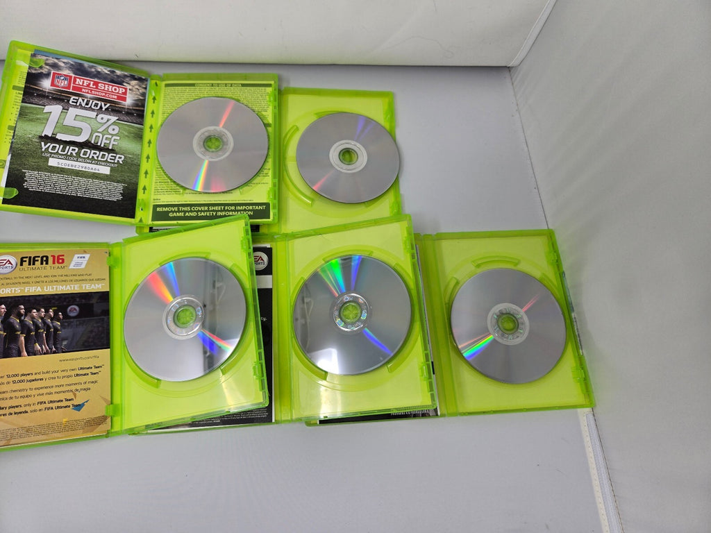 Xbox 360 Sports Game Lot of 5 - NCAA Football 13, Madden 16, FIFA 13, 15, 16