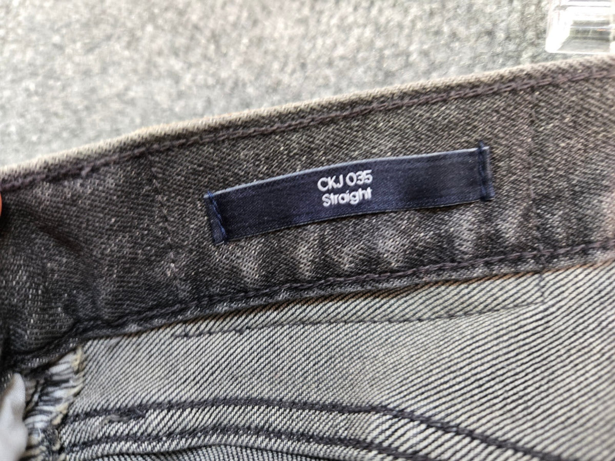 Calvin Klein Jeans Men's 34x30 Black Faded Charcoal Wash Denim Jeans
