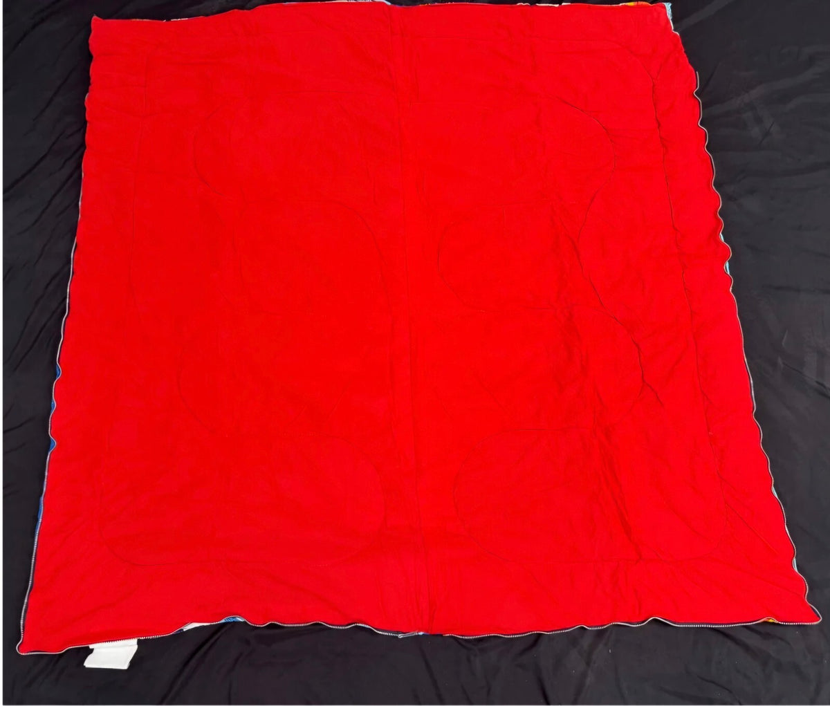 Vintage Star Trek Quilt Sleeping Blanket 34x69 Cotton Acetate Nylon Blend Red