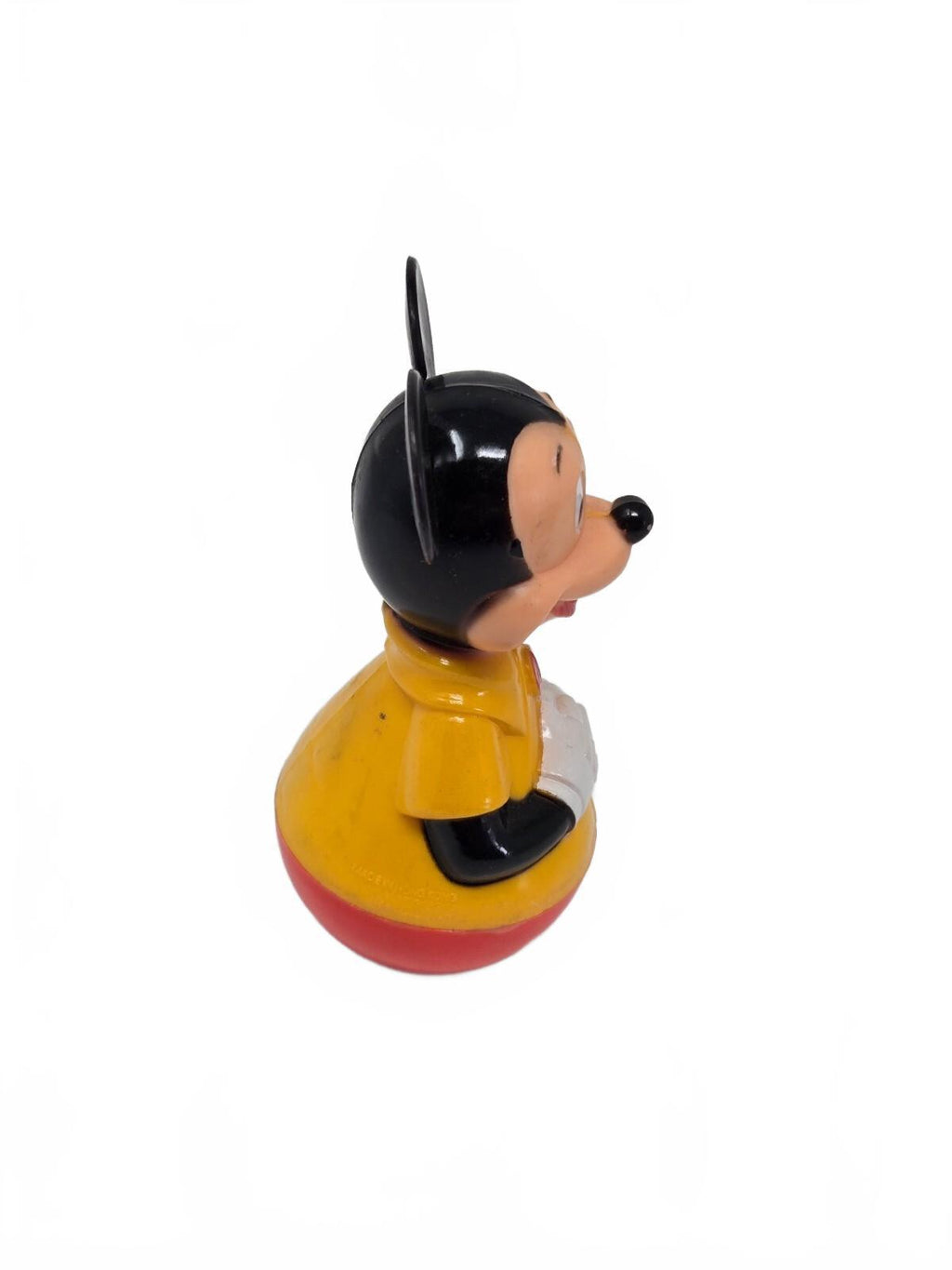 1975 Walt Disney Production Mickey Mouse Roly Poly Weeble Wobble Toy And Rattle