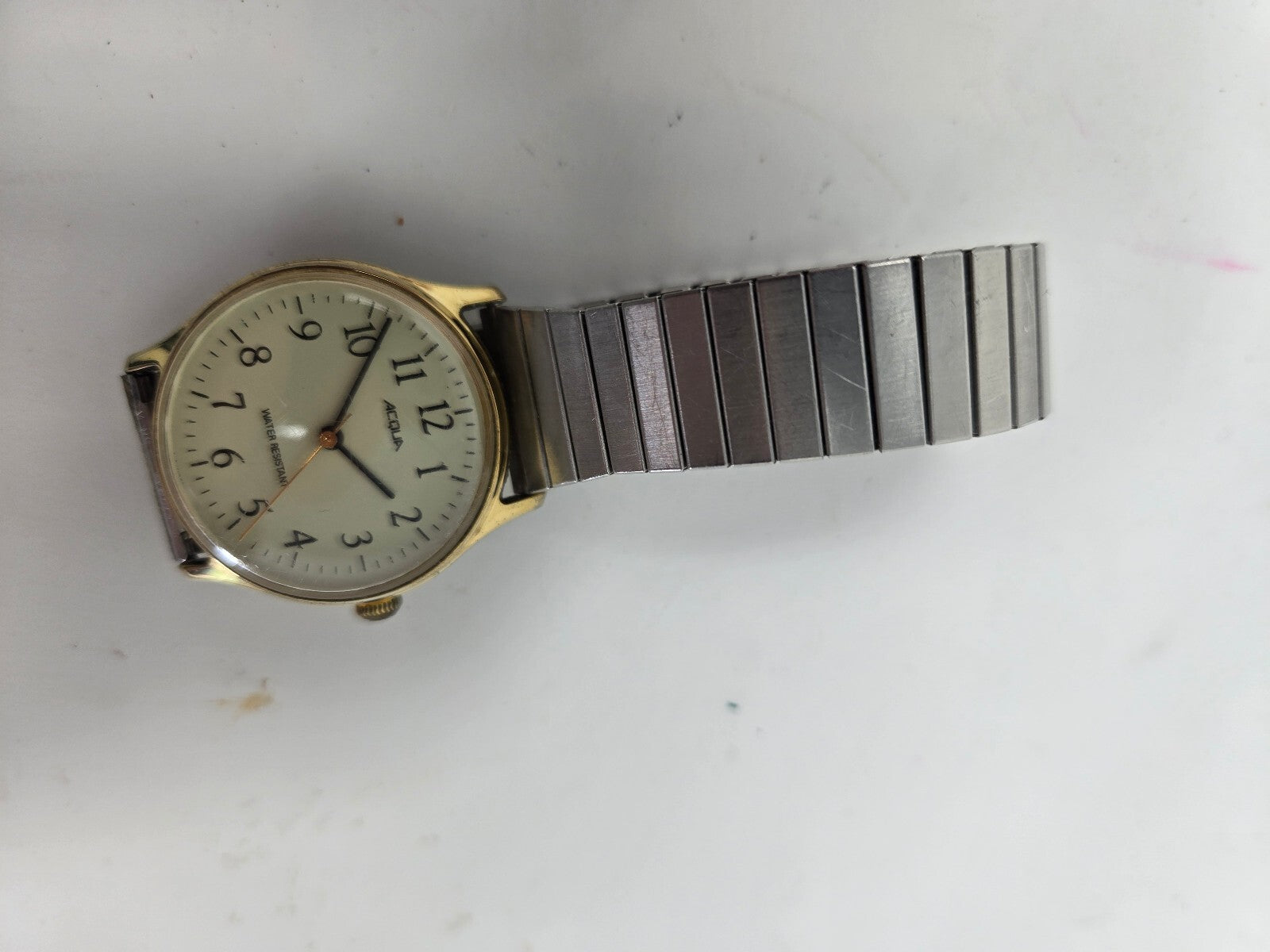 Vintage 1990s Acqua by Timex Quartz Watch – Gold Tone Case, Cream Dial
