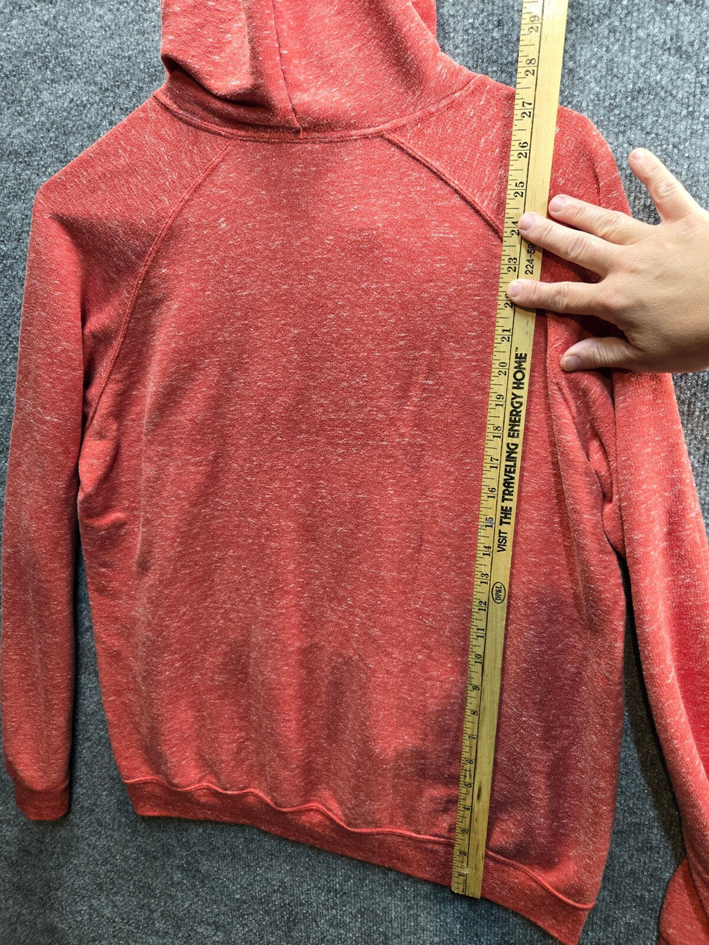 Jerzees Red Hooded Pullover Sweatshirt, Size Medium