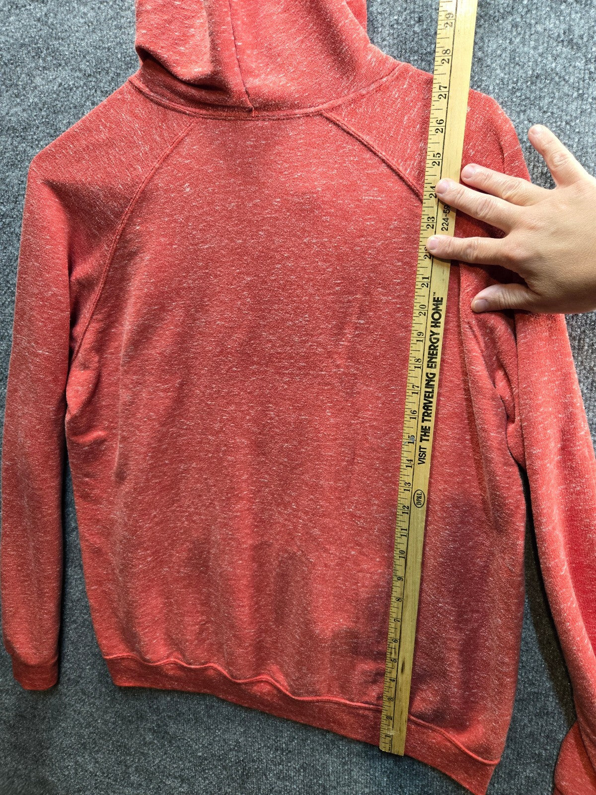 Jerzees Red Hooded Pullover Sweatshirt, Size Medium