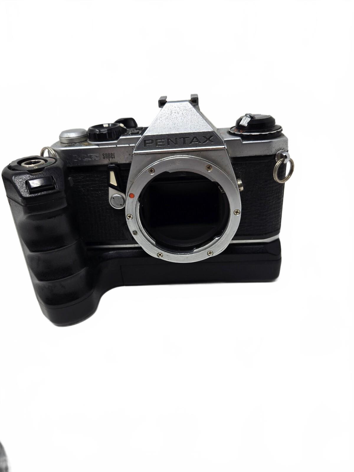 Vintage Pentax Me Super 35MM Film Camera Kit W/ Winder II & Vivitar Flash