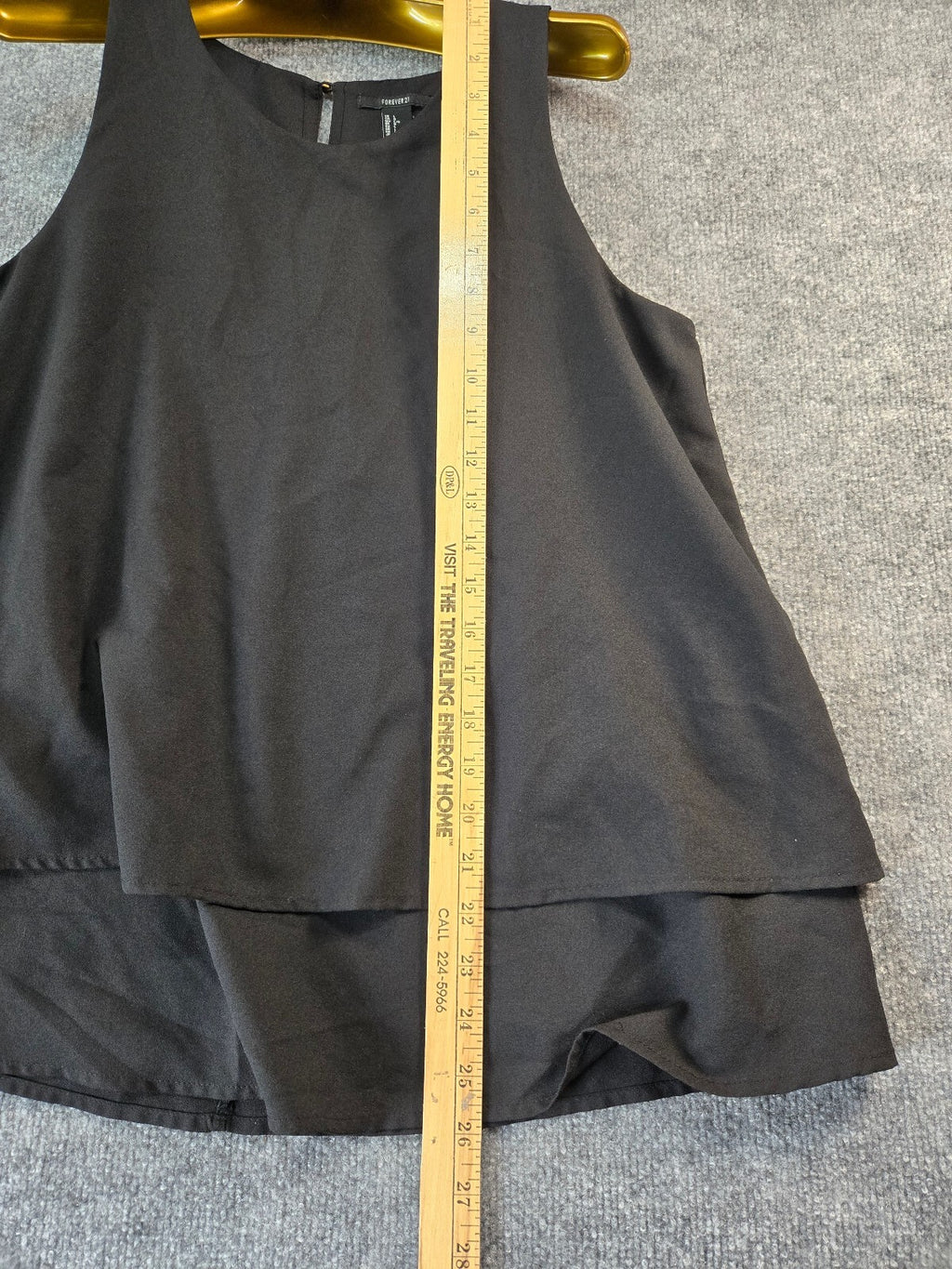 Forever 21 Black Sleeveless Layered Top, Size Large