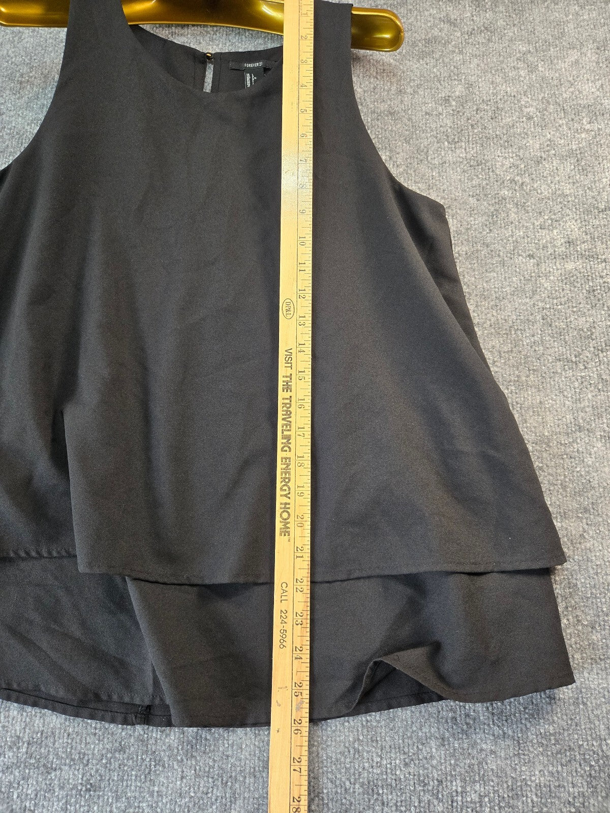 Forever 21 Black Sleeveless Layered Top, Size Large