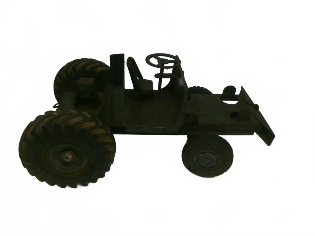 Vintage Metal Miniature Farm Tractor Toy