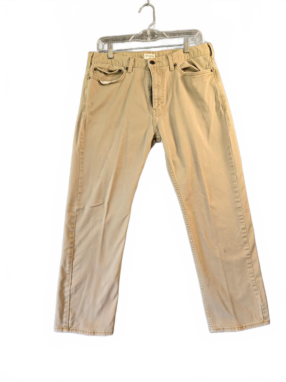 Dockers Men's Straight Fit Jean Cut Khaki Pants Tan 5-Pocket Cotton