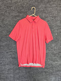 Graham Luxe 1764 Golf Men's Large Coral Pink Geo Square Dot Performance Polo