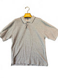 Vintage River Trader Knit Polo Shirt Mens Large L Gray Micro Stripe Cotton 80s