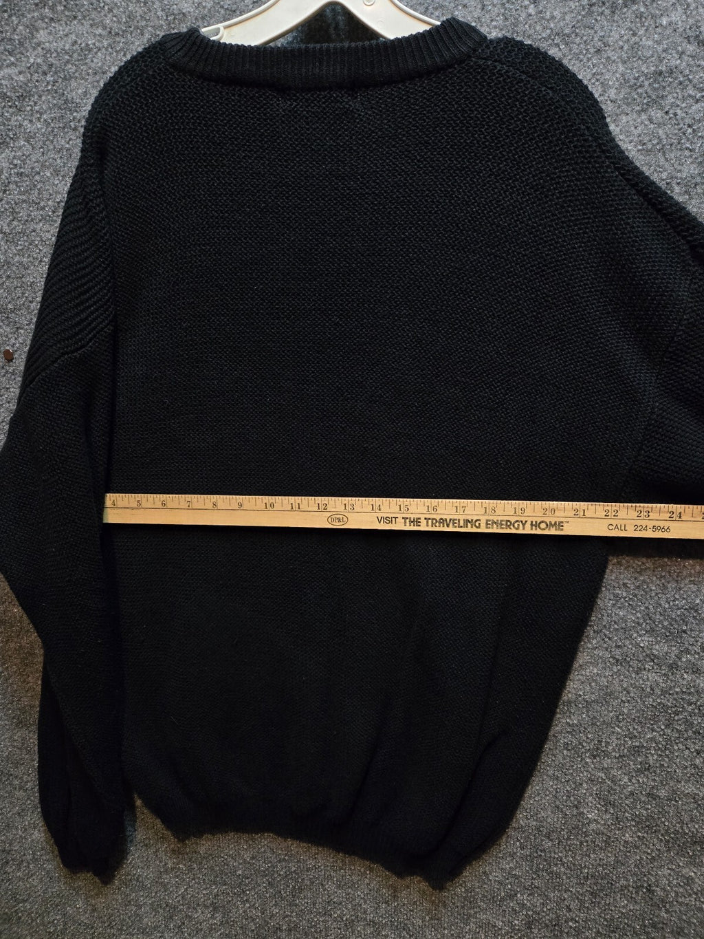VTG IZOD Chunky Ribbed Fisherman Pullover Crew Neck Faded Black/Gray GUC Med