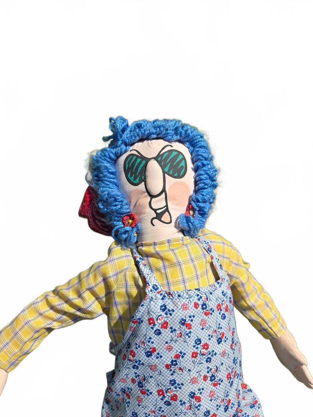 Vintage Handmade Kickin' Dust Bunny Butt Doll with Apron