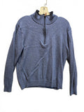 Kirkland Signature Men's Quarter Zip Mock Neck Pullover Sweater Heather Blue  MD