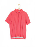 Graham Luxe 1764 Golf Men's Large Coral Pink Geo Square Dot Performance Polo