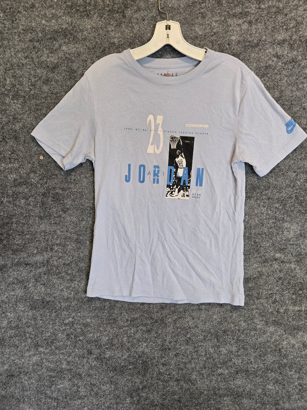 Nike Jordan Boys Youth Large 23 Graphic T-Shirt Light Powder Blue Short Sleeve