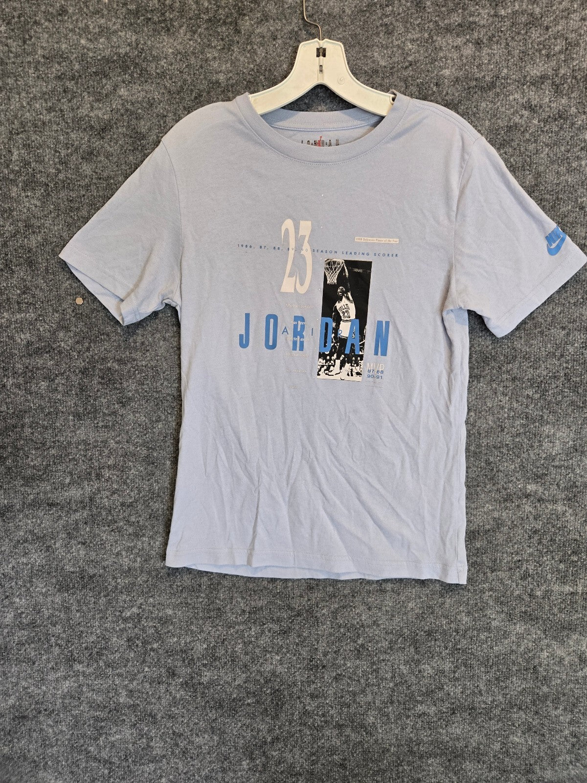 Nike Jordan Boys Youth Large 23 Graphic T-Shirt Light Powder Blue Short Sleeve