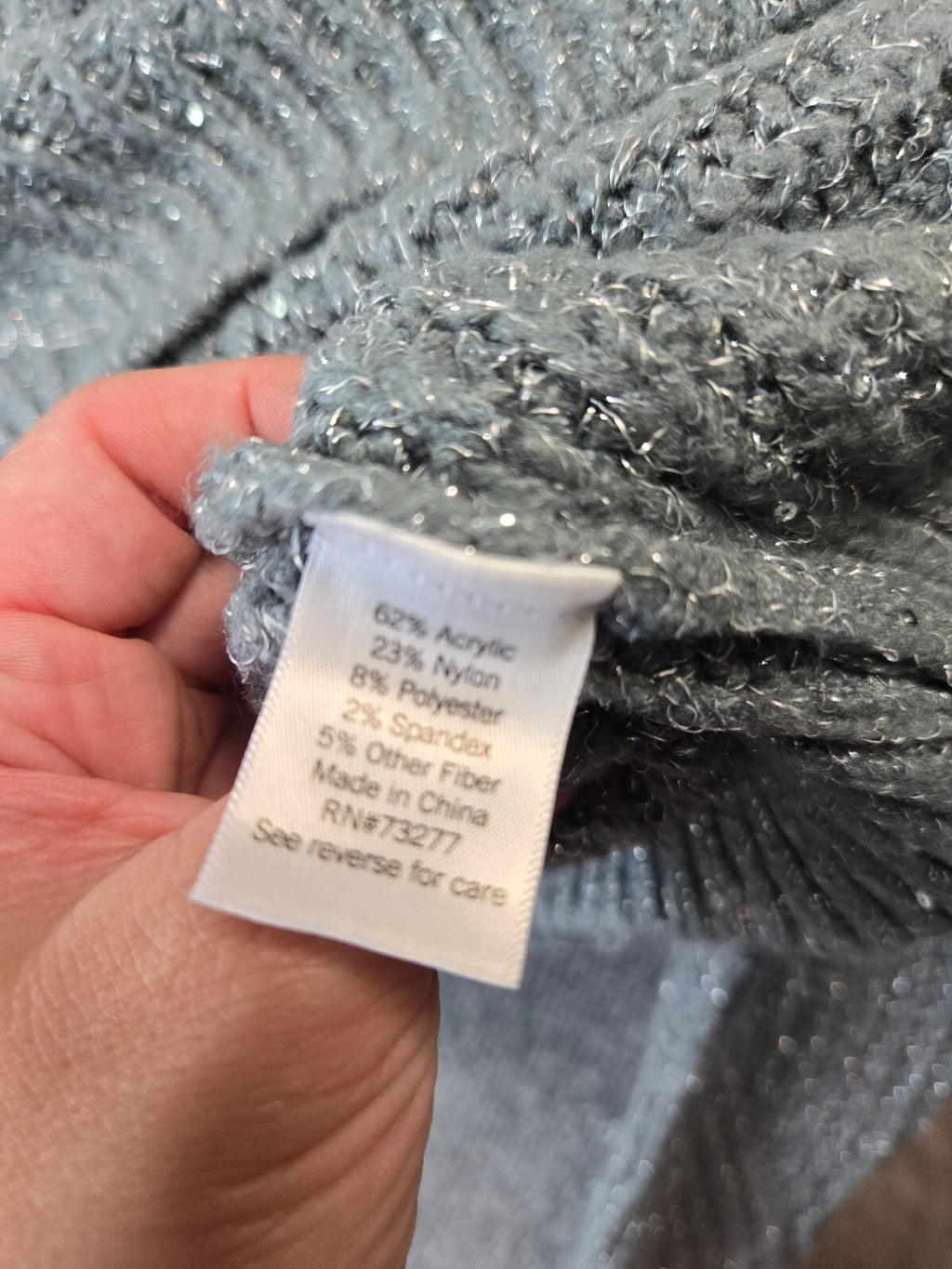 Nine West Women's Gray Sequin Knit Sweater Size Small