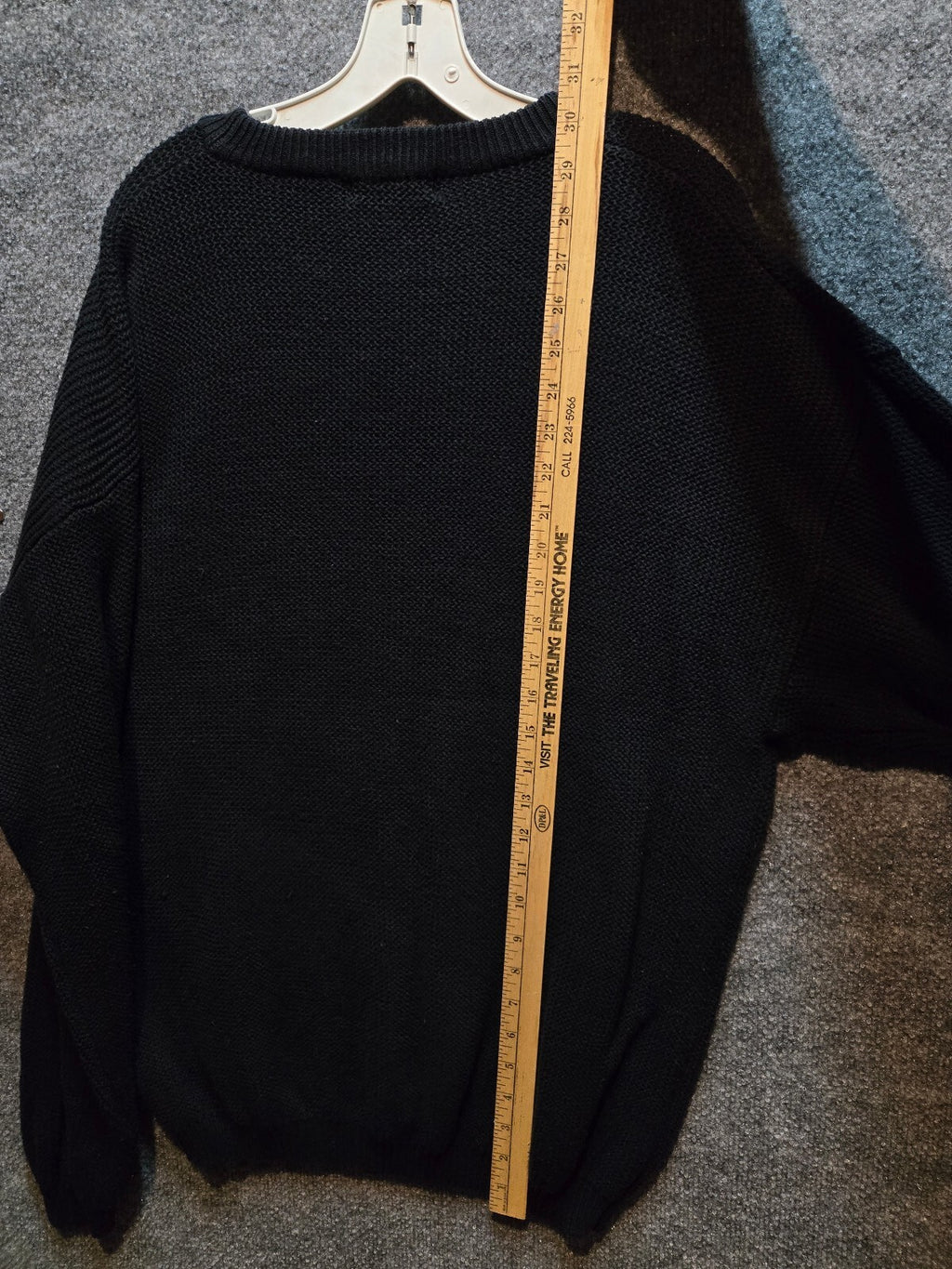 VTG IZOD Chunky Ribbed Fisherman Pullover Crew Neck Faded Black/Gray GUC Med