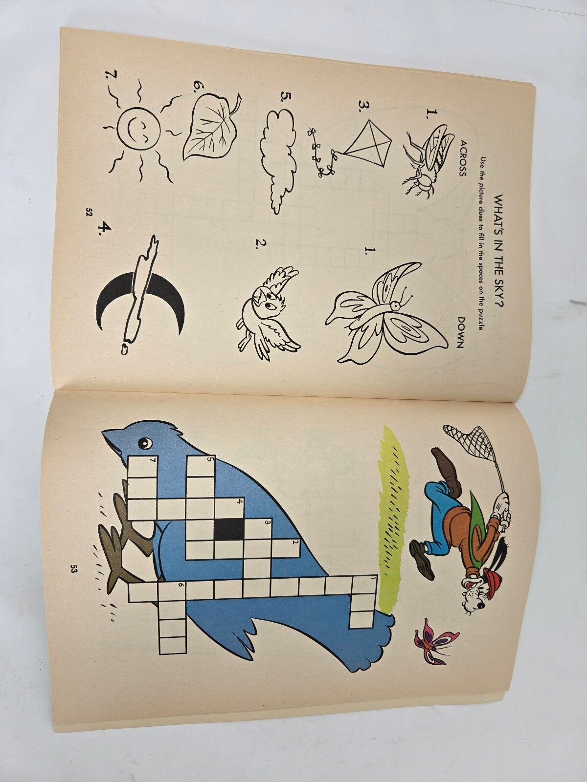 1974 Whitman  Walt Disney Crossword Puzzles Book Grades 4-5-6 #1731 Unused