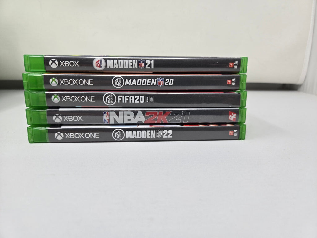 Xbox One Sports Game Lot of 5 - Madden 20, 21, 22, NBA 2K21, FIFA 20