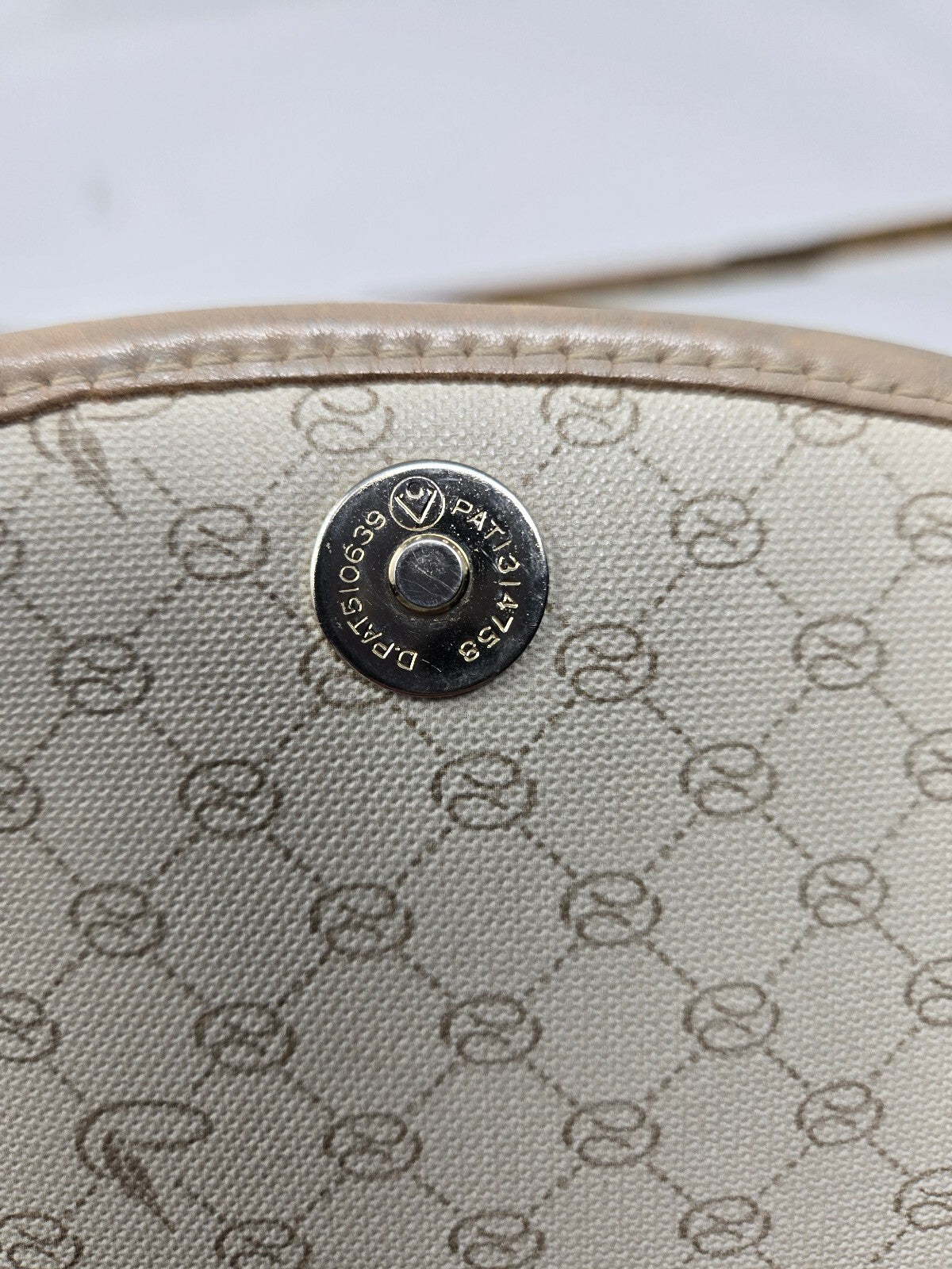 Vintage 1980s Pappagallo Preppy Monogram Coated Canvas Crossbody Flap Bag