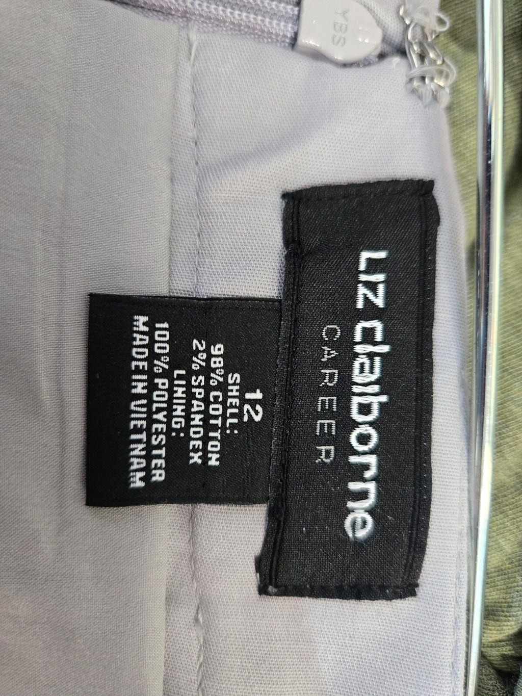 Liz Claiborne Career Gray Pencil Skirt Women's Size 12 Lined Stretch