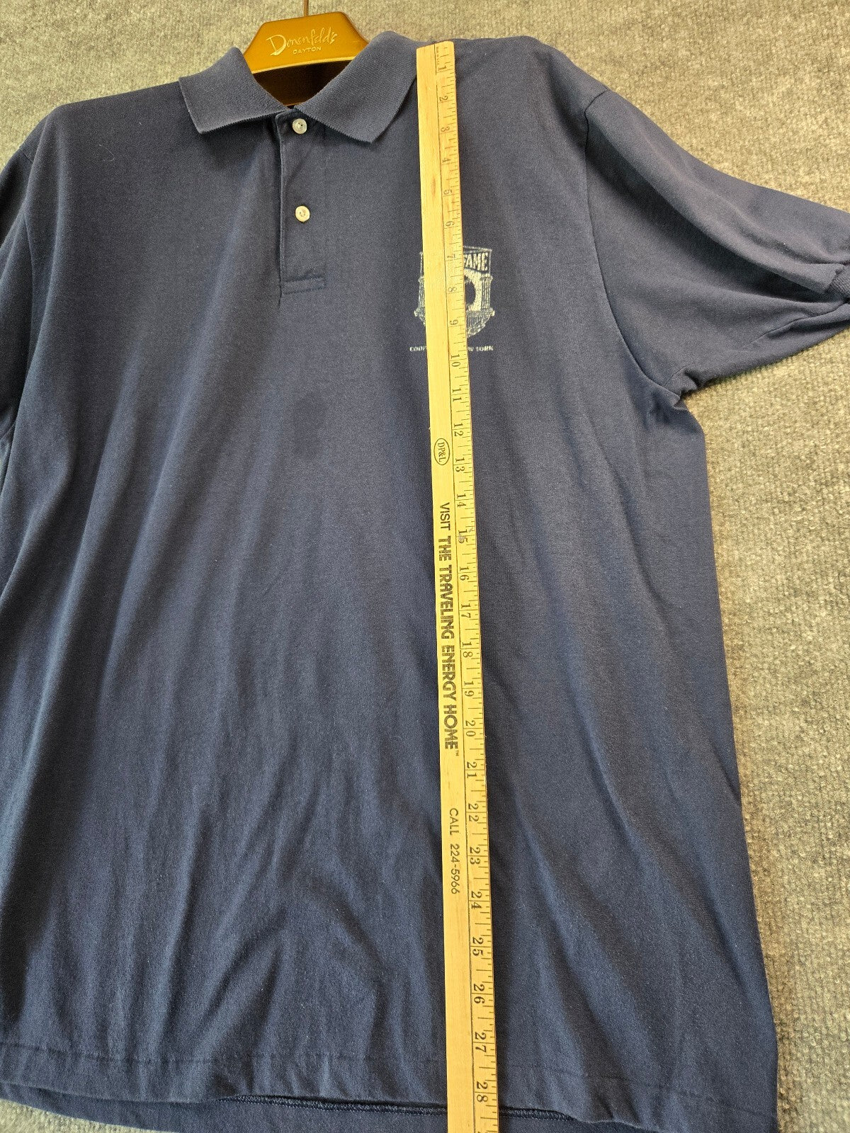 Vintage Hall of Fame Cooperstown New York Navy Polo Shirt
