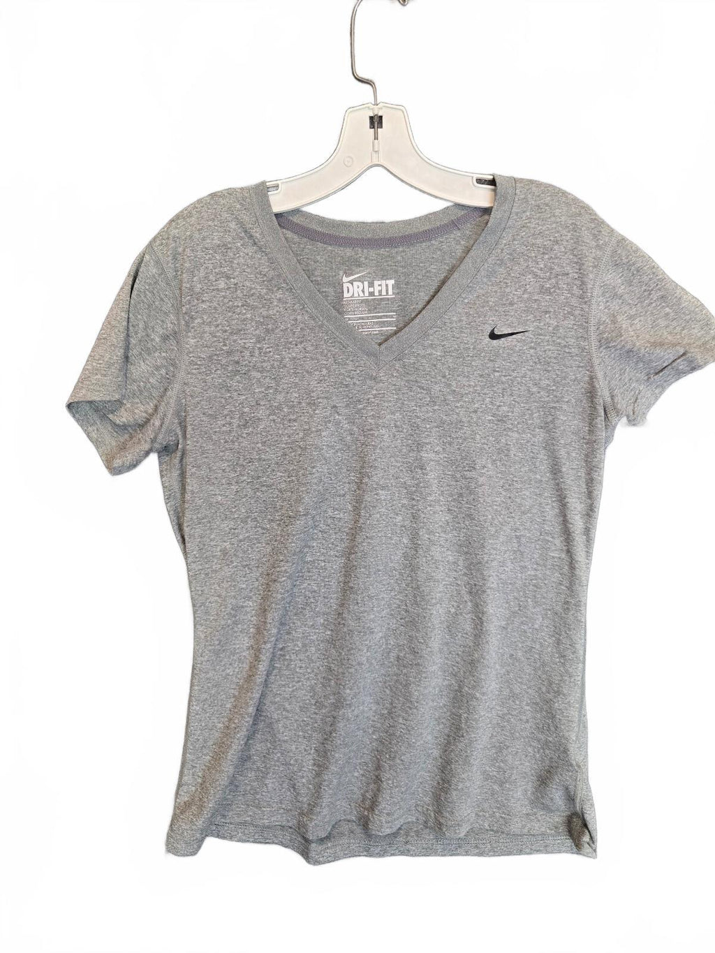 Nike Women's Dri-FIT V-Neck Short Sleeve Training Shirt Heather Gray Size Med