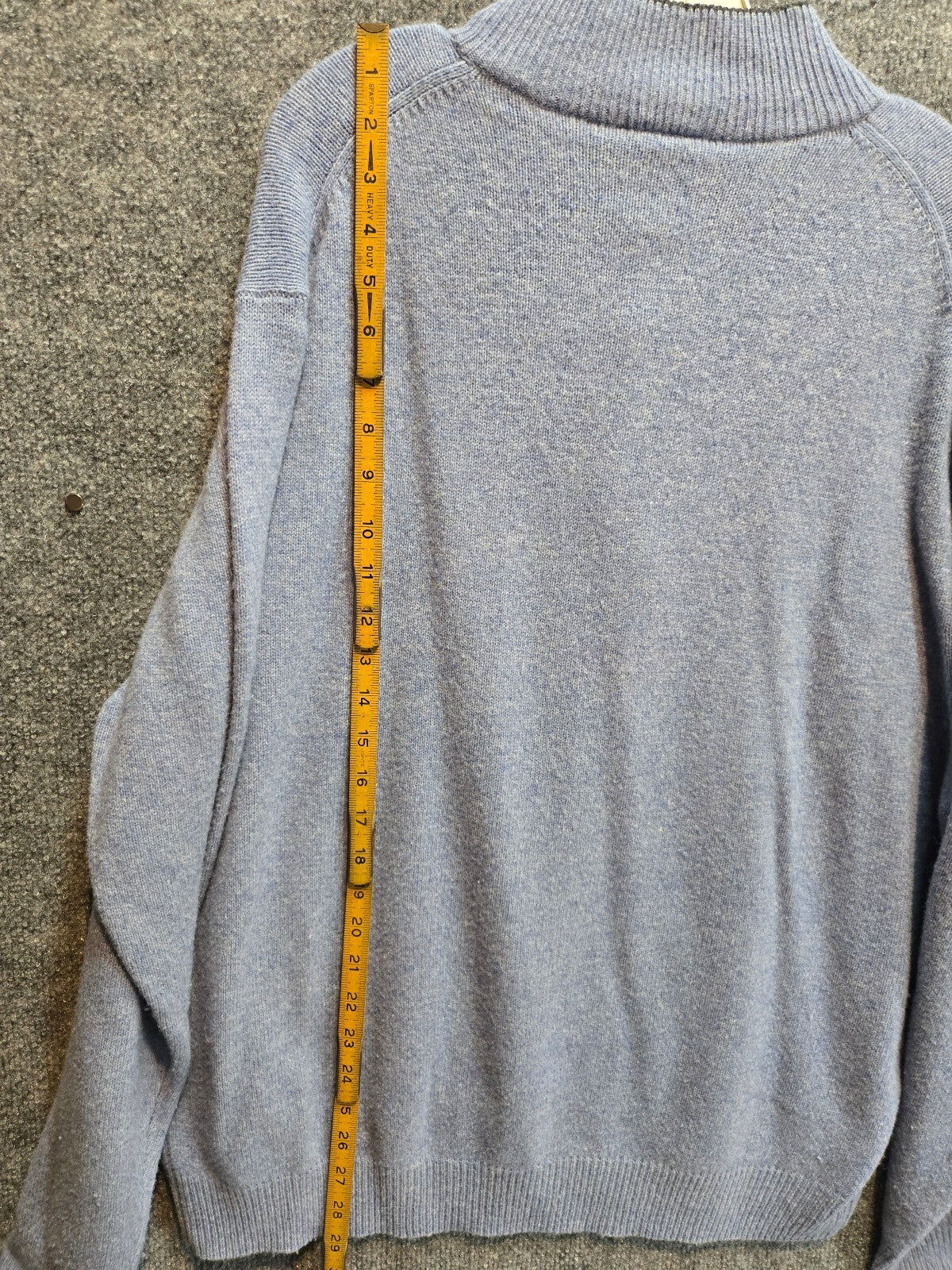 JoS. A. Bank Men's Mock Neck Button Henley Sweater Lambswool Blend Blue Size L