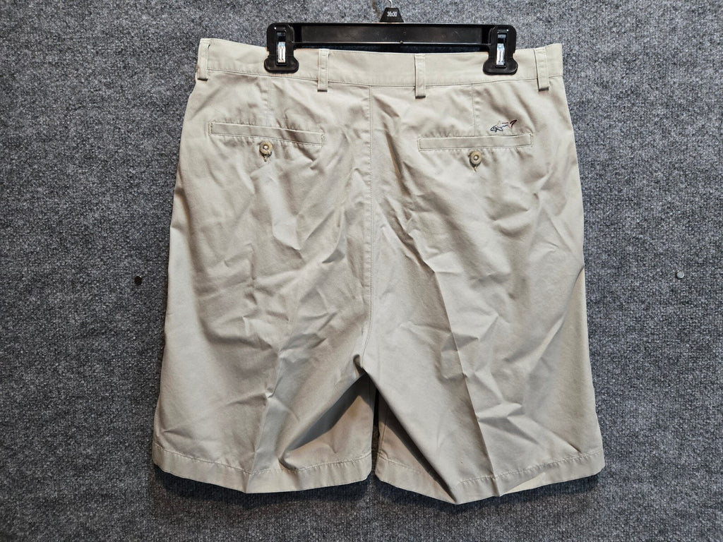 Greg Norman Collection Men's Pleated Golf Shorts Khaki Beige Size 34