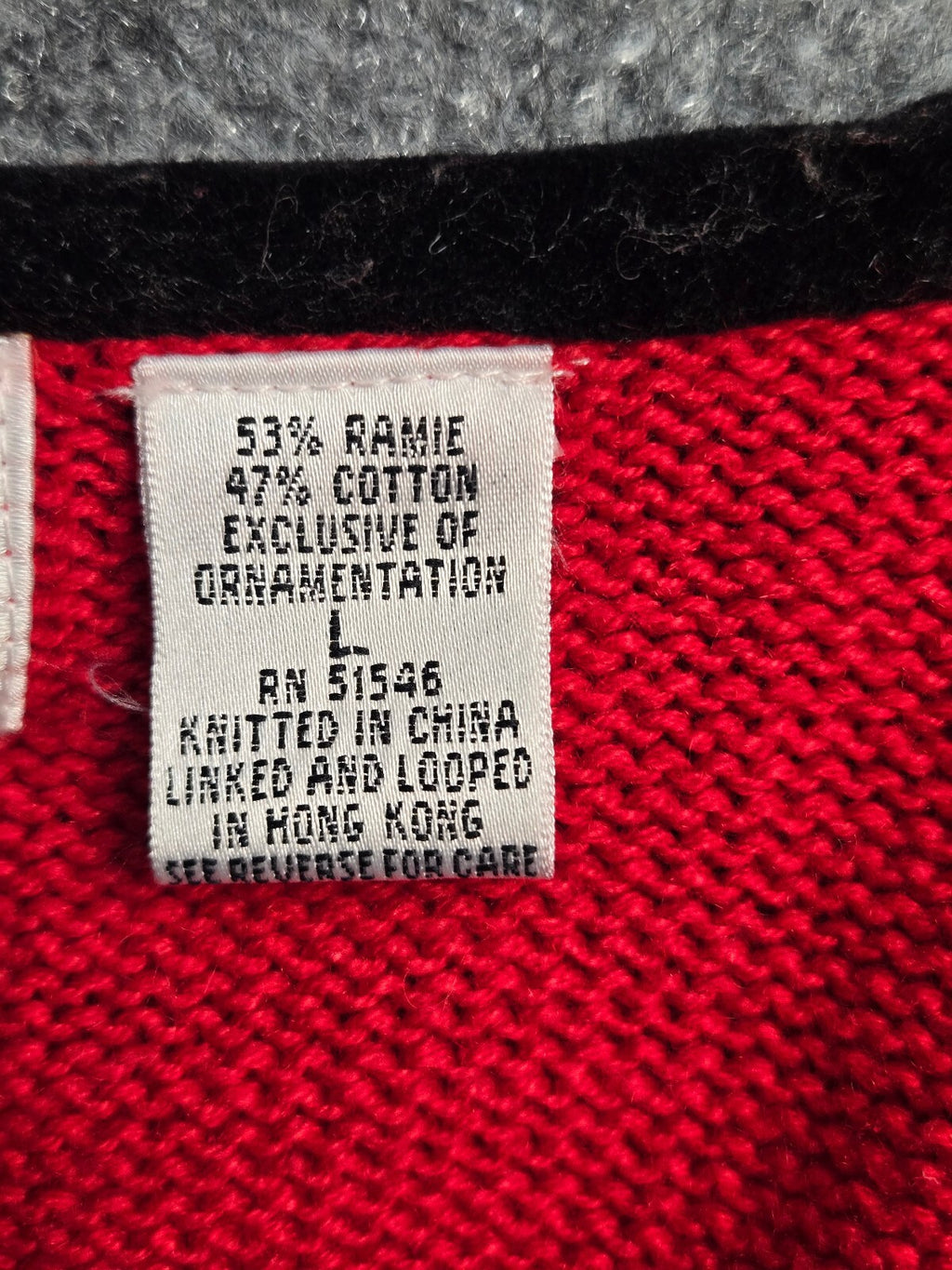 Vintage Paul Harris Design Red Ramie Cotton Knit Sweater Women's Large