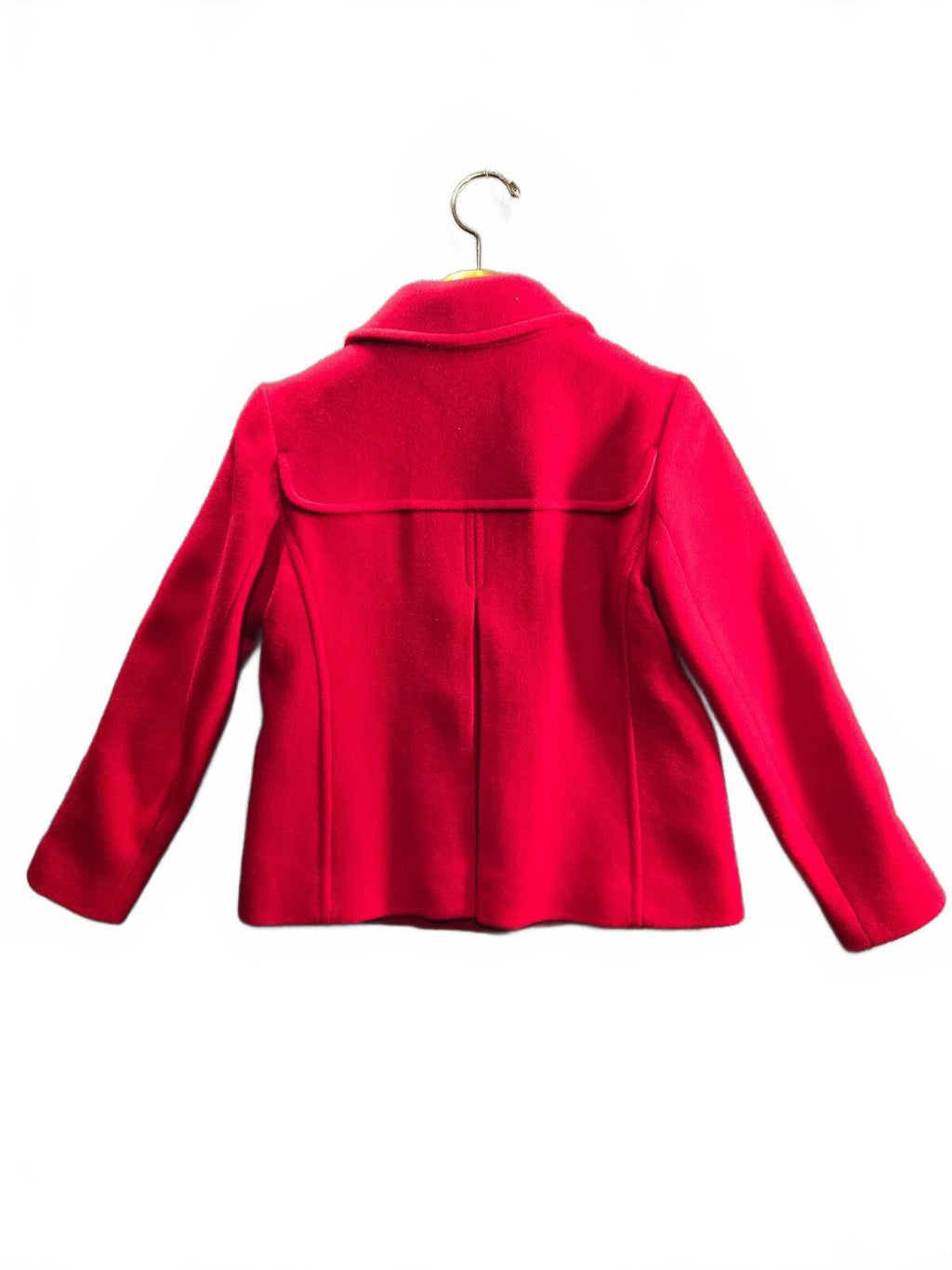 Talbots Petites Red Italian Wool Blend Cropped Jacket Coat Pockets Size 2P Lined